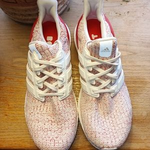 Adidas Ultra Boost 4.0 Running Shoes White Action Red DB3209 Womens  Size 9 1/2